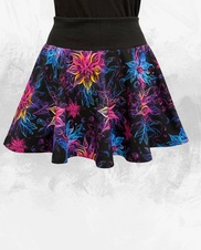 Dámská mini kolová úpletová sukně, květy medůzy, vel S,M